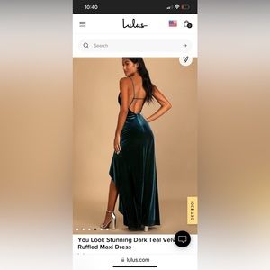 LuLus teal maxi dress. Warn once! Great condition